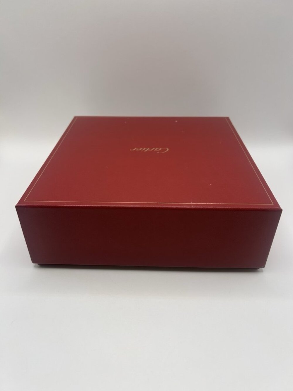 Cartier Red Gift Box EMPTY Storage Box Gold Logo 8.5”x8.5”x3" Designer Packaging - Picture 12 of 16